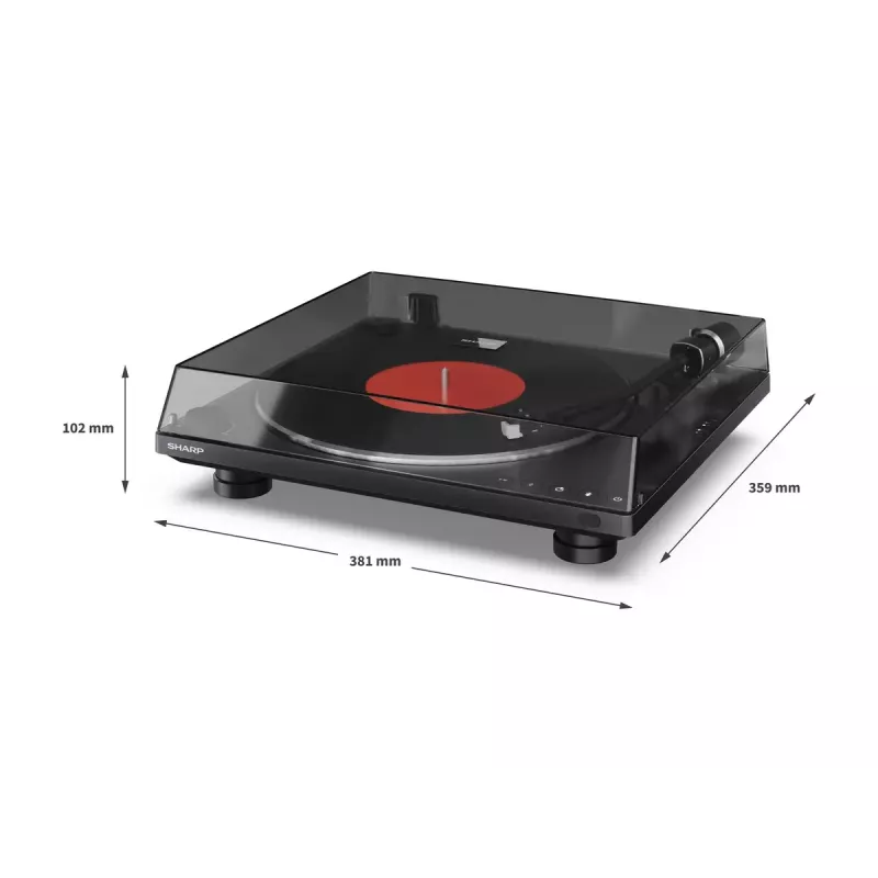 Gramofón Sharp RP-TT100 čierny priamy pohon s USB výstupom pre digitálny záznam