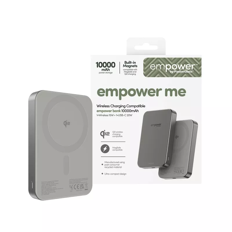Powerbank PanzerGlass empower by empower Bank 10000mAh titánová