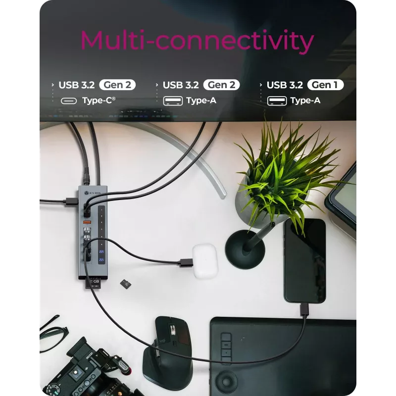 ICY BOX 11-in-1 USB Type-C hub so čítačkou kariet a PD