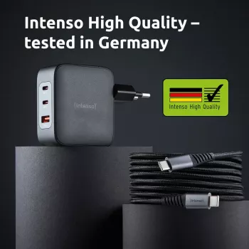 Napájací zdroj Intenso W100ACC+C520C 100W rýchlonabíjačka GaN čierny