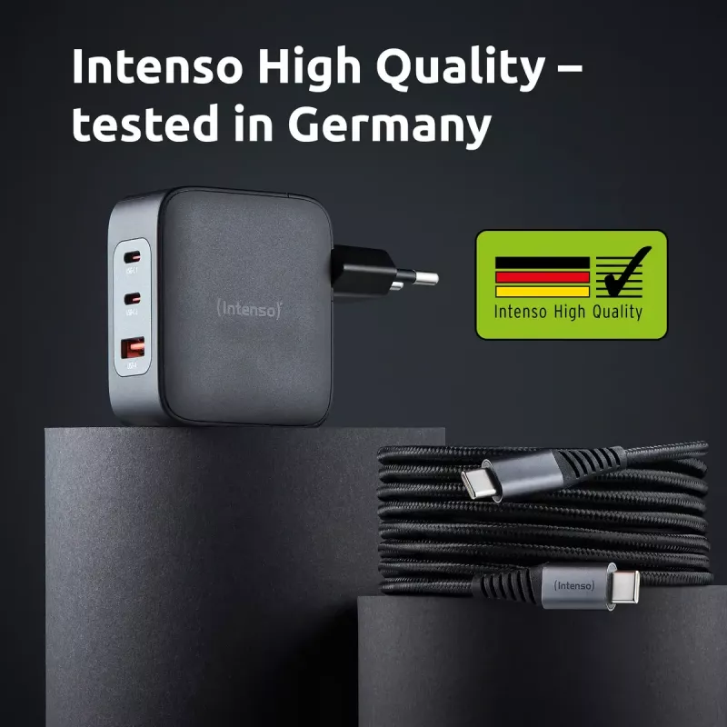Napájací zdroj Intenso W100ACC+C520C 100W rýchlonabíjačka GaN čierny