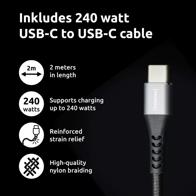 Napájací zdroj Intenso W100ACC+C520C 100W rýchlonabíjačka GaN čierny