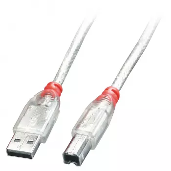 Lindy 0,2m USB 2.0 kábel - Type-A na B, transparentný