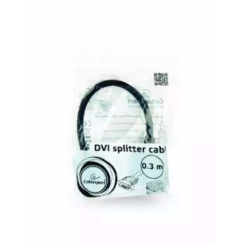 Videokábel adaptér GEMBIRD DVI-I na 2×VGA (D-Sub), 0,3 m, čierna