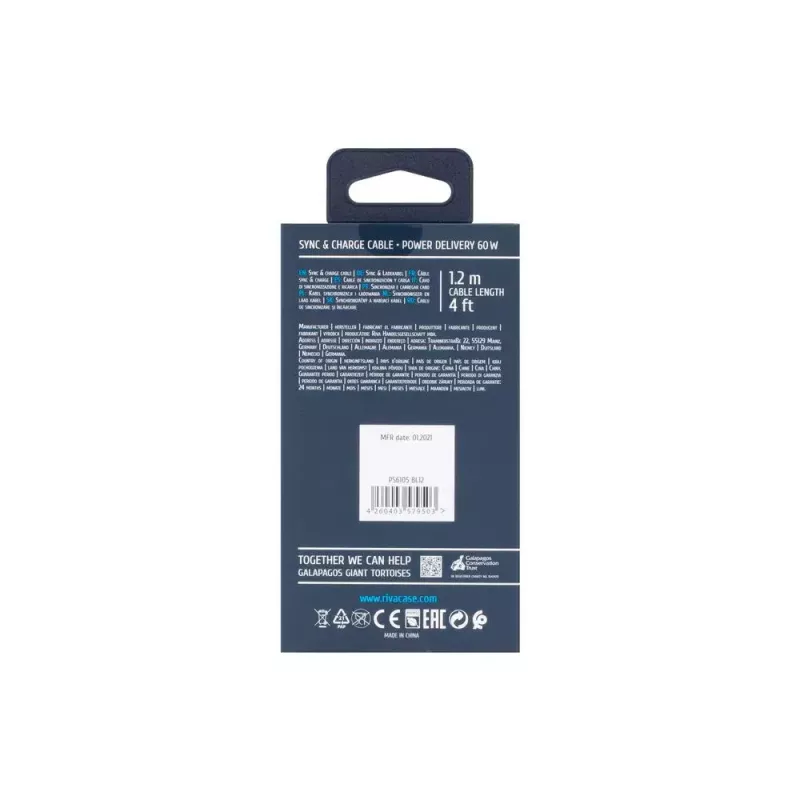 USB kábel Rivacase PS6105 BL12 USB 2.0 1,2 m USB-C modrý