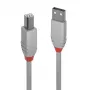 Lindy 5m USB 2.0 Type-A na B kábel, Anthra Line, sivá