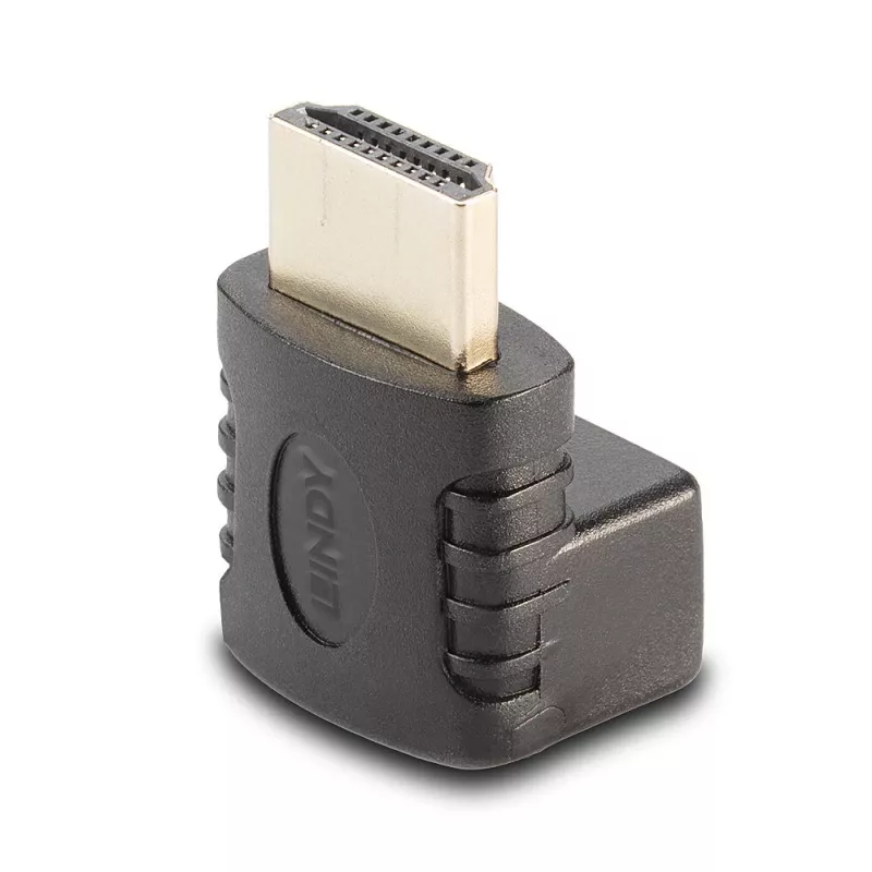 Lindy HDMI konektor samica na HDMI konektor samec 90° zahnutý adaptér - smerom nadol
