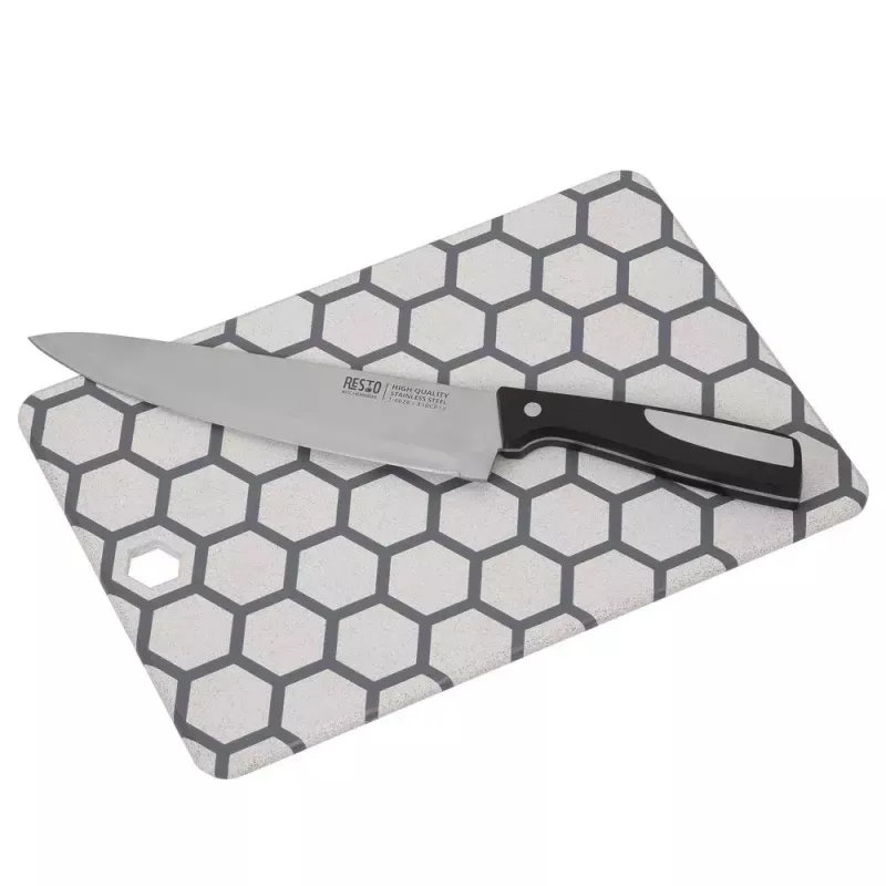 Krájacia doska RESTO 95401 obdĺžniková plast 138×200×8 mm sivá/biela