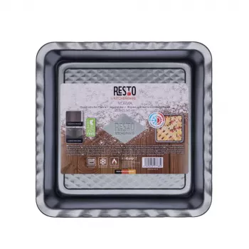 Zapekacia forma na lasagne Resto Kitchenware 96115 obdĺžniková uhlíková oceľ 255x255x50 mm