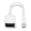 Lindy 0,20 m Mini DisplayPort na DisplayPort adaptérový kábel, 0,15 m, Mini DisplayPort, DisplayPort, konektor samec, konektor samica, biela