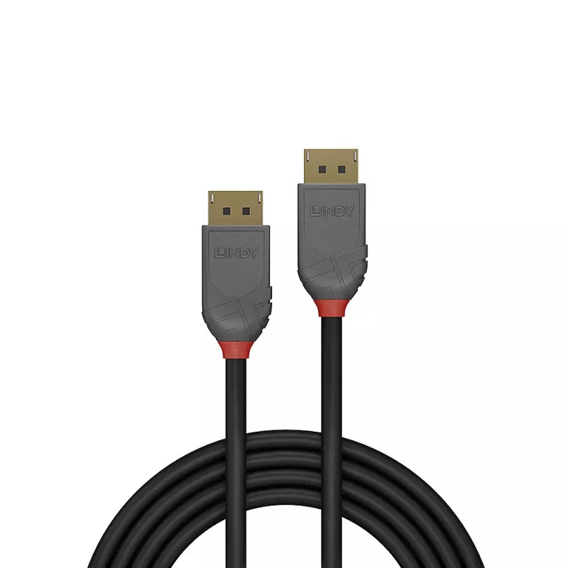 DisplayPort kábel Lindy 2m DisplayPort 1.4 kábel Anthra Line