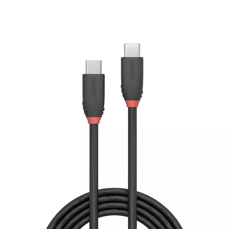 Lindy 1m USB 3.2 typ C na C kábel, 20 Gbit/s, Black Line