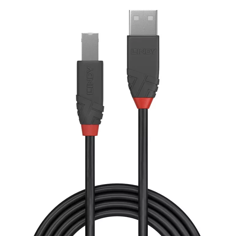 Lindy 10m USB 2.0 typ A na B kábel, Anthra Line