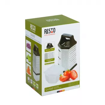Krabicové strúhadlo Resto Kitchenware 95413 čierna nerez