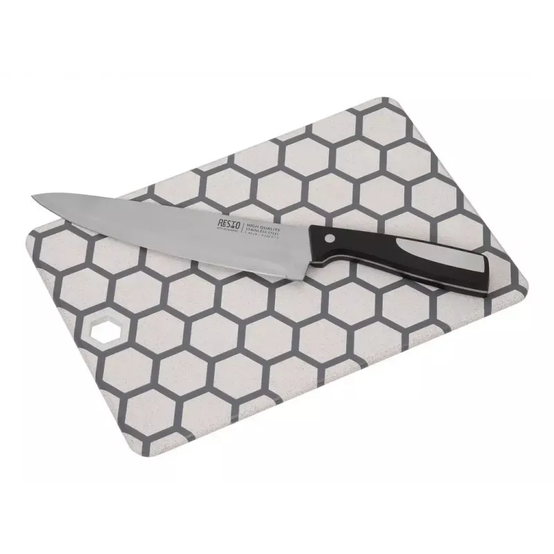 Doska na krájanie Resto Kitchenware 95403 obdĺžniková plastová sivá biela