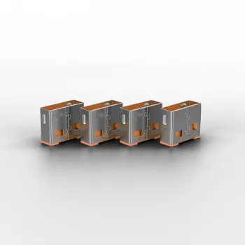 Lindy USB port blocker (bez kľúča) – balenie 10 ks, farebný kód: oranžová