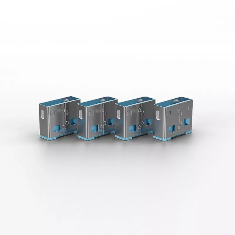 Portblocker Lindy USB port blocker bez kľúča balenie 10 ks farebný kód modrá