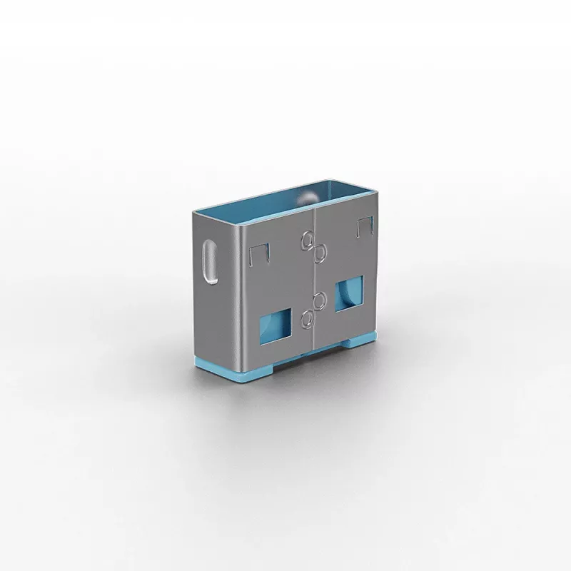 Portblocker Lindy USB port blocker bez kľúča balenie 10 ks farebný kód modrá