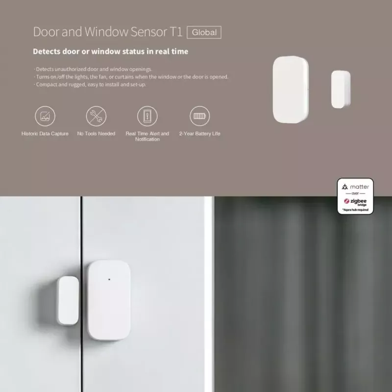 Smart Home senzor dverí/okna, Aqara DW-S03D, bezdrôtový, Zigbee
