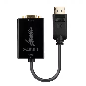Aktívny konverzný kábel Lindy DisplayPort 1.2 na VGA