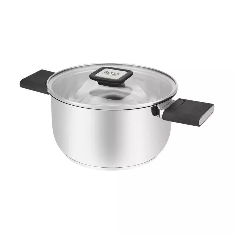 Resto Kitchenware Anser okrúhly hrniec 2,5 l, čierny, nehrdzavejúca oceľ