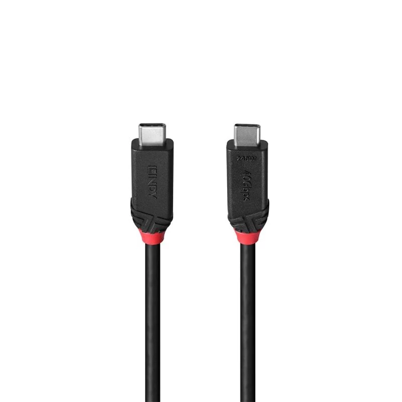 Lindy 1m USB4 240W Type-C kábel, Black Line, 1 m, USB C, USB C, USB4 Gen 3x2, 40 Gbit/s, čierny
