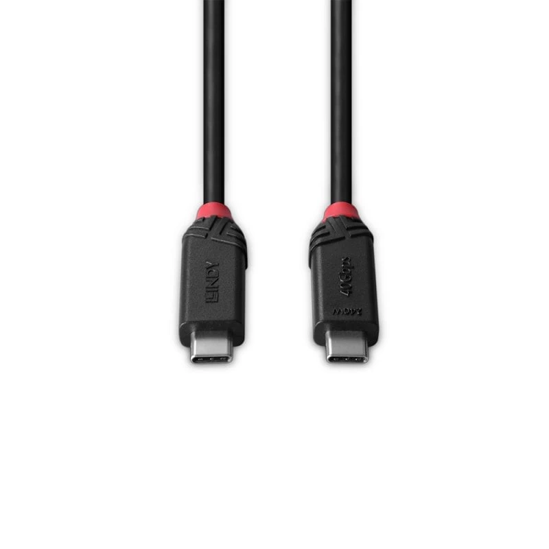 Lindy 1m USB4 240W Type-C kábel, Black Line, 1 m, USB C, USB C, USB4 Gen 3x2, 40 Gbit/s, čierny