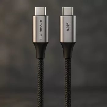 USB-C na USB-C kábel EcoFlow EFA-240W-C-C-CABLE-EU, 240 W, nylonový oplet