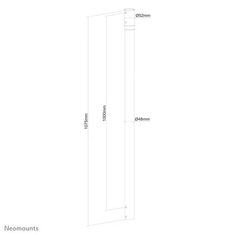 Neomounts NS-EP100 čierna predlžovacia tyč TV stropný držiak - V 107,5 cm