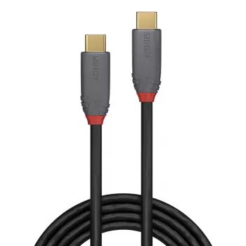 Lindy 1m USB 3.2 Type-C na C kábel, 20Gbps, 5A, PD, Anthra Line