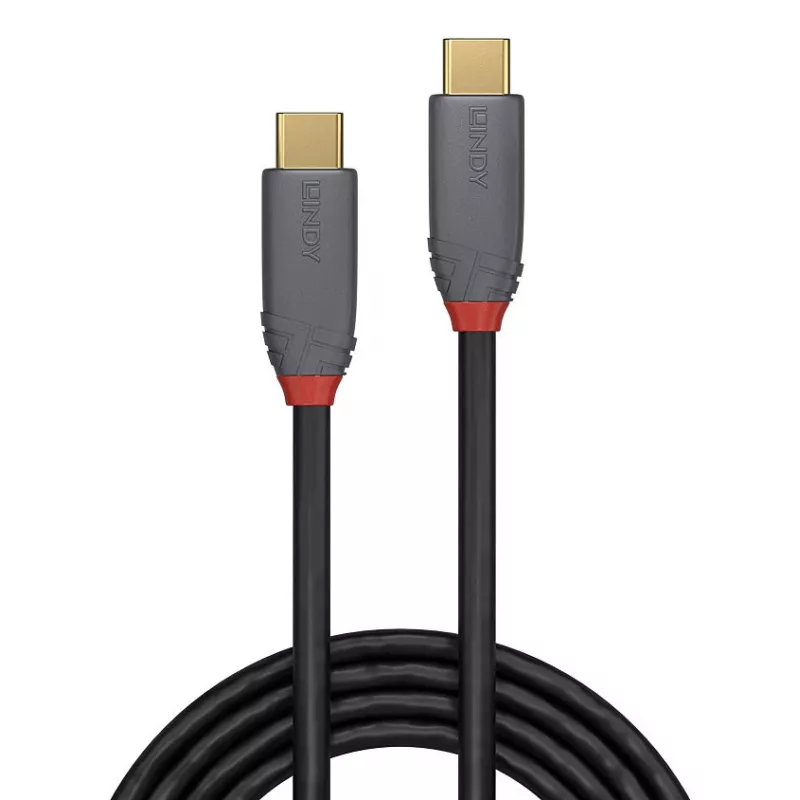 Lindy 1m USB 3.2 Type-C na C kábel, 20Gbps, 5A, PD, Anthra Line