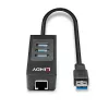 USB hub a Gigabit Ethernet konvertor Lindy 43176