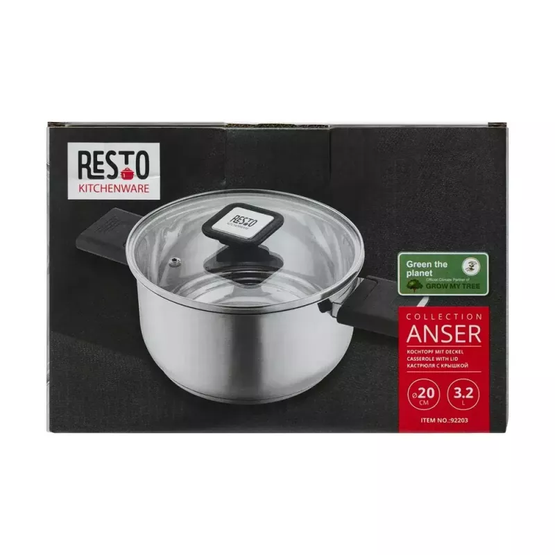 Resto Kitchenware Anser 3,2 L okrúhly čierny nerez