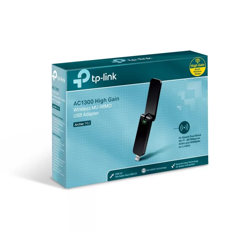 TP-Link Archer T4U V3 AC1300 dvojpásmový USB Wi-Fi adaptér
