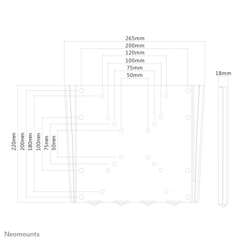 Neomounts FPMA-W110 čierny TV nástenný držiak 10-40