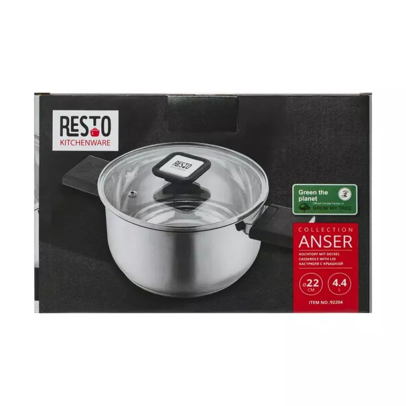 Resto Kitchenware Anser 4,4 L okrúhly čierny nerez