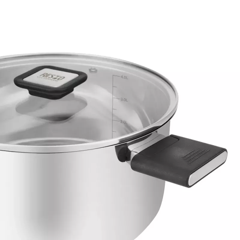 Resto Kitchenware Anser 4,4 L okrúhly čierny nerez