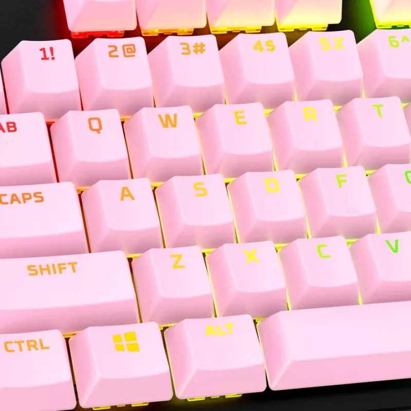 HyperX 519T9AA klávesy PBT, kompletná sada, rozloženie US, ružové