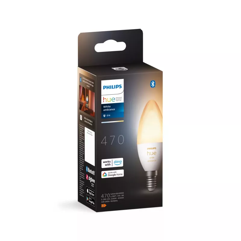 Inteligentná žiarovka Philips Hue White ambience Candle E14, 5,2 W, Bluetooth/Zigbee, pätica E14