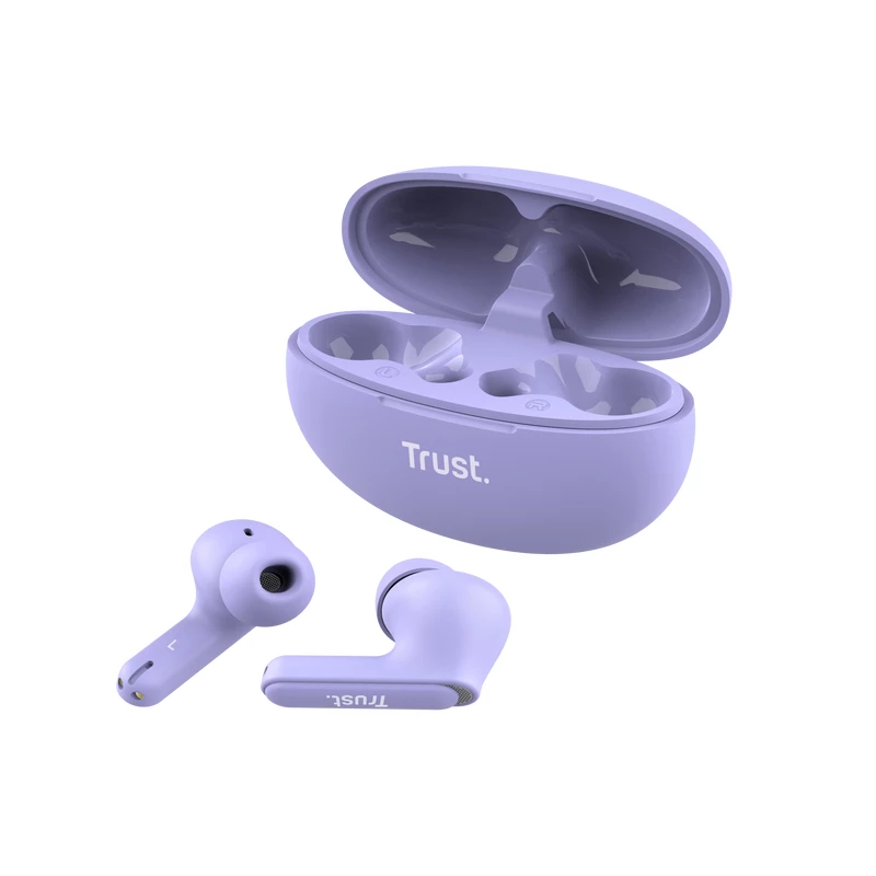 Trust Yavi 25297 slúchadlá do uší Bluetooth s ENC, fialové