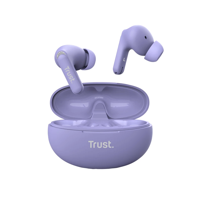 Trust Yavi 25297 slúchadlá do uší Bluetooth s ENC, fialové