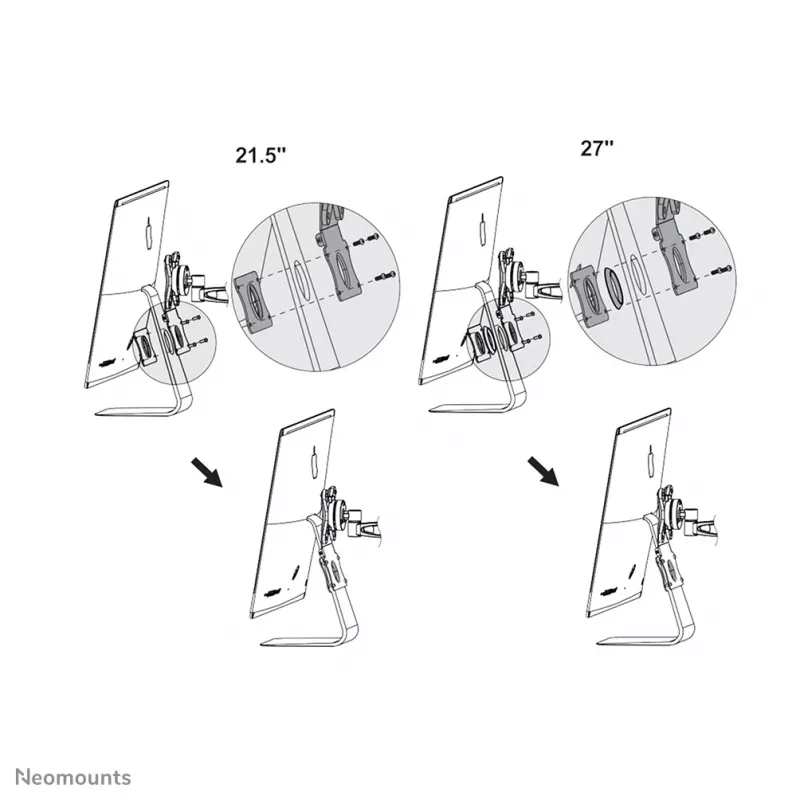 Neomounts FPMA-VESAMAC2127 adaptérová doska VESA pre iMac, 21,5-27 palcov, VESA 75x75 / 100x100 mm, max. 15 kg, oceľová, 730 g, strieborná