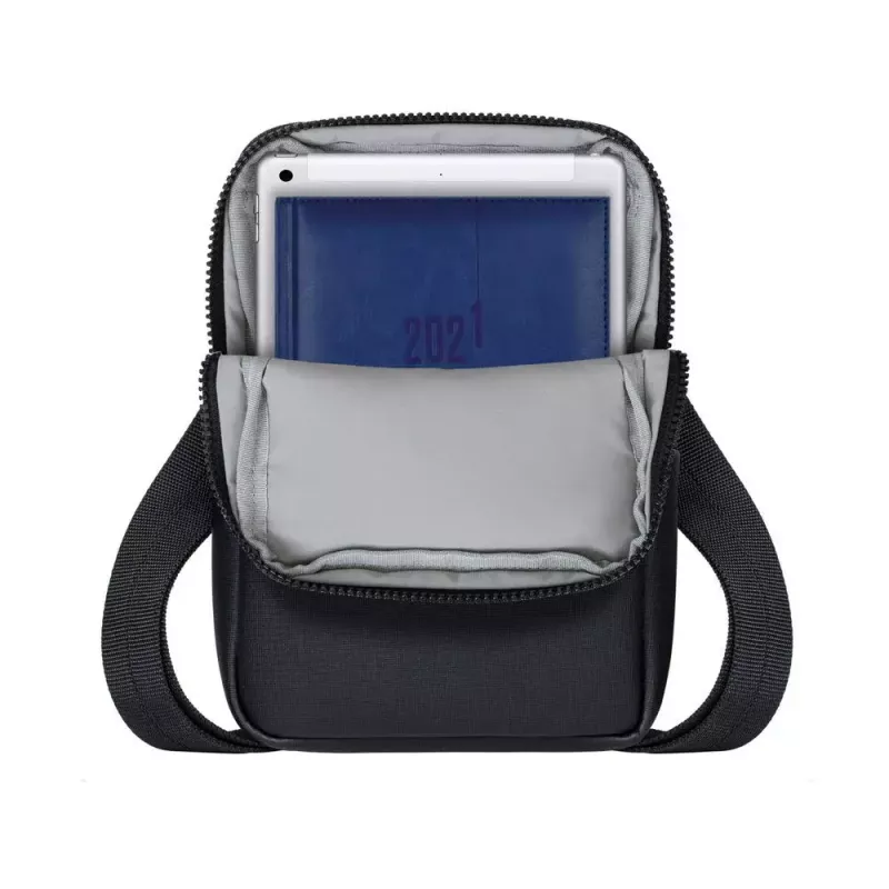 Taška cez rameno Rivacase 8810 pre tablety do 20,3 cm (8 palcov) — polyuretán a polyester, 0,28 kg