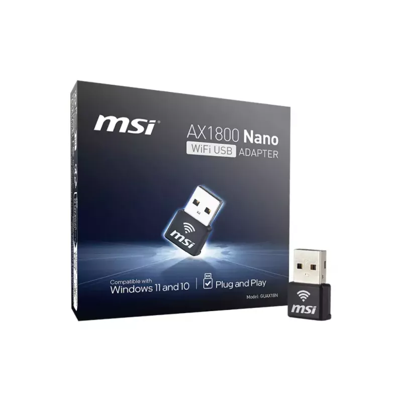 USB adaptér MSI AX1800 Nano WiFi USB 2.0 čierny