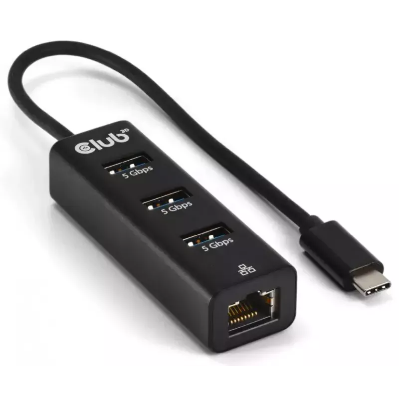 CLUB3D CSV-1549 rozbočovač USB Type-C 5000 Mbit/s čierny