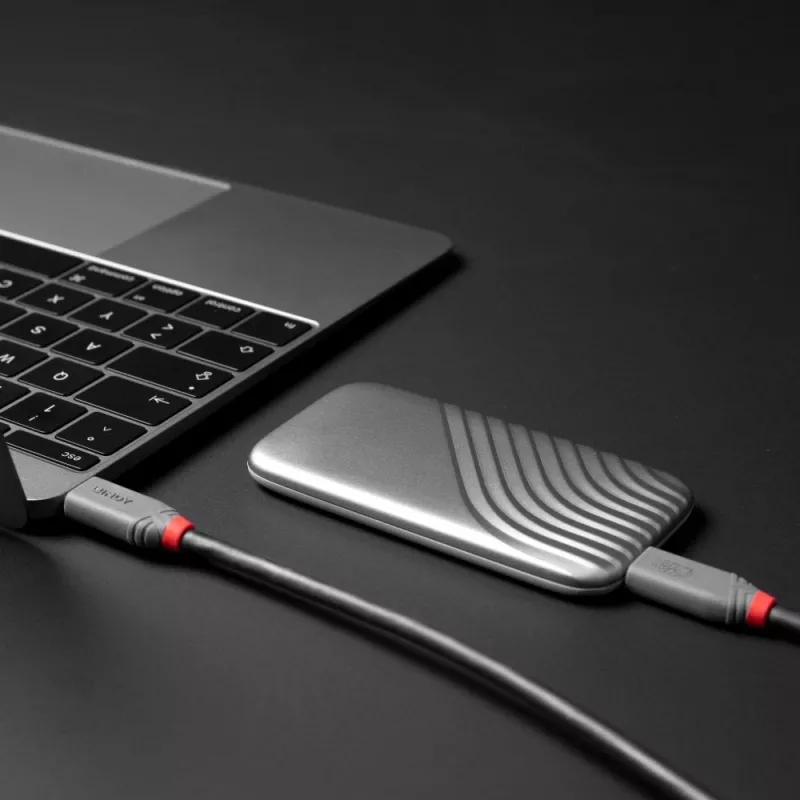 Lindy 0,8 m USB 4 240 W Type-C kábel, Anthra Line