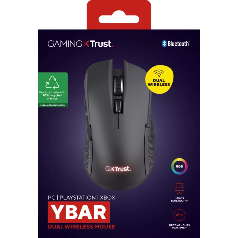 Trust GXT 931 Ybar myš herná pravá ruka Bluetooth laserová 7200 DPI