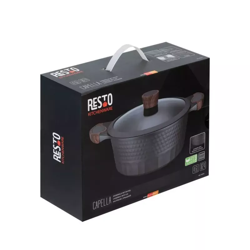 Resto Kitchenware Capella 4,6 L okrúhle čierne drevo