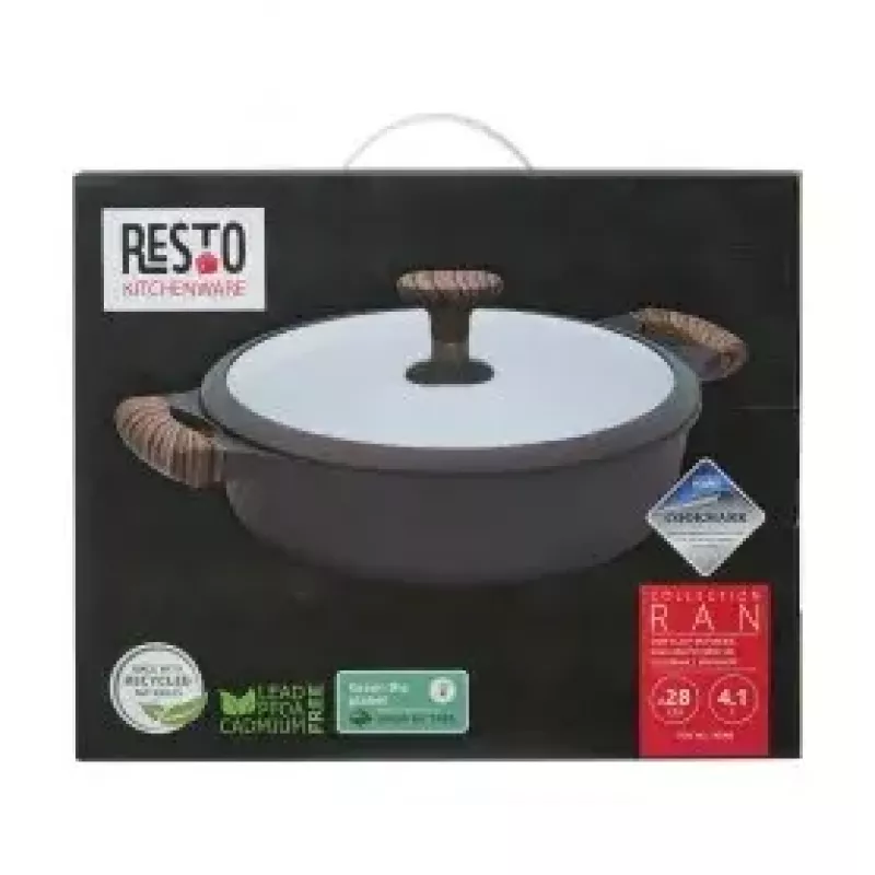 Resto Kitchenware 93906 univerzálny hrniec, čierny hliník, 4,1 l, 28 cm