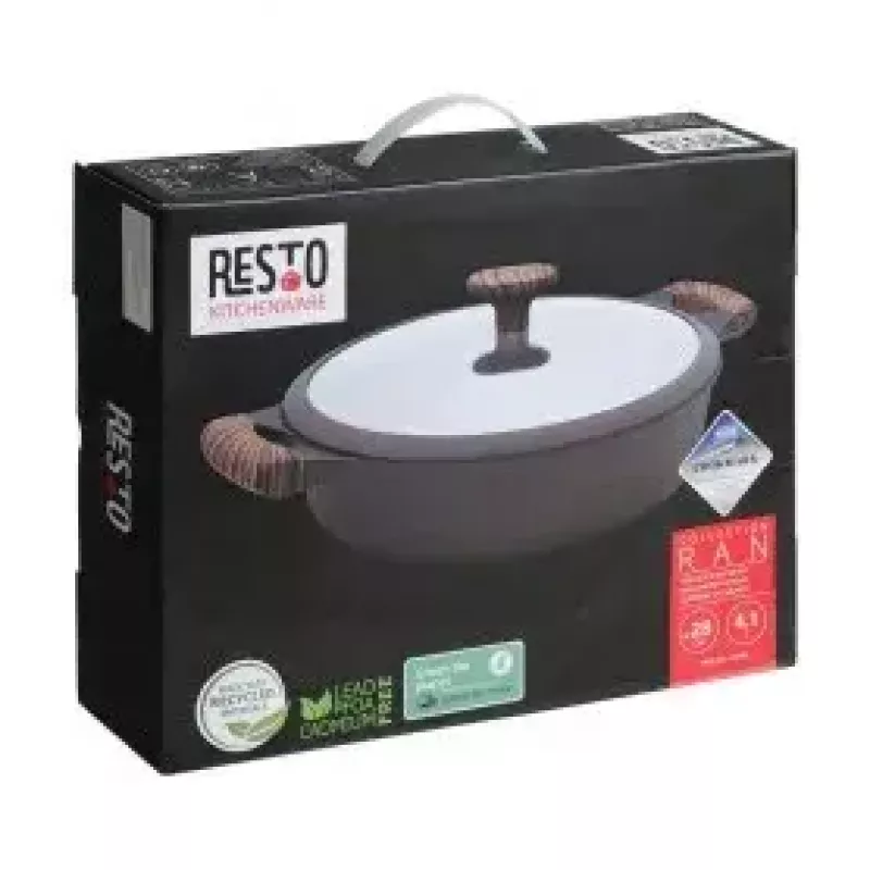 Resto Kitchenware 93906 univerzálny hrniec, čierny hliník, 4,1 l, 28 cm